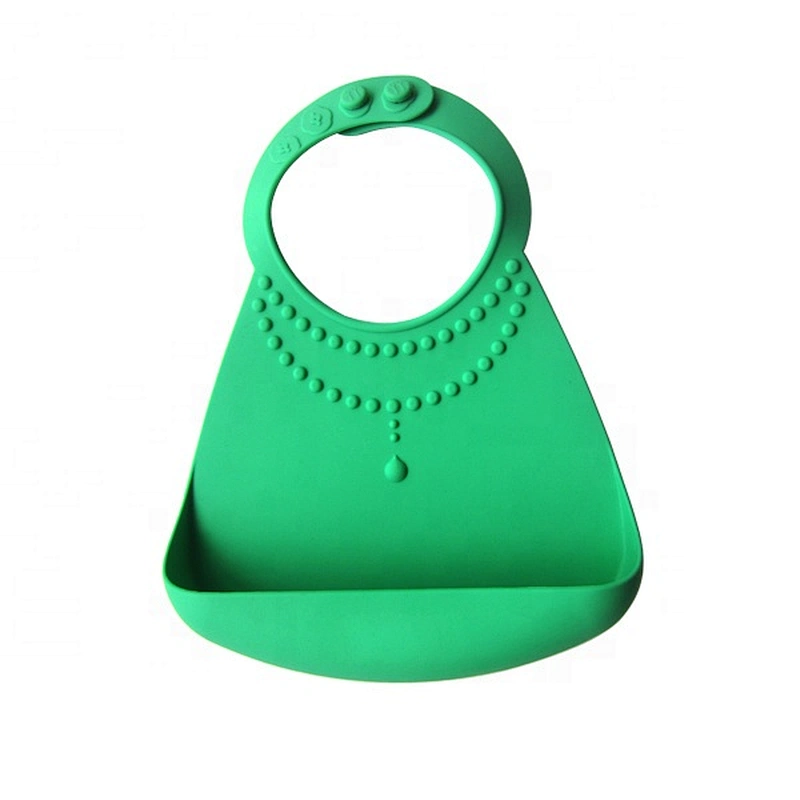 Soft Waterproof Silicone Baby Bib with Food Catcher Baby Silicone Bib
