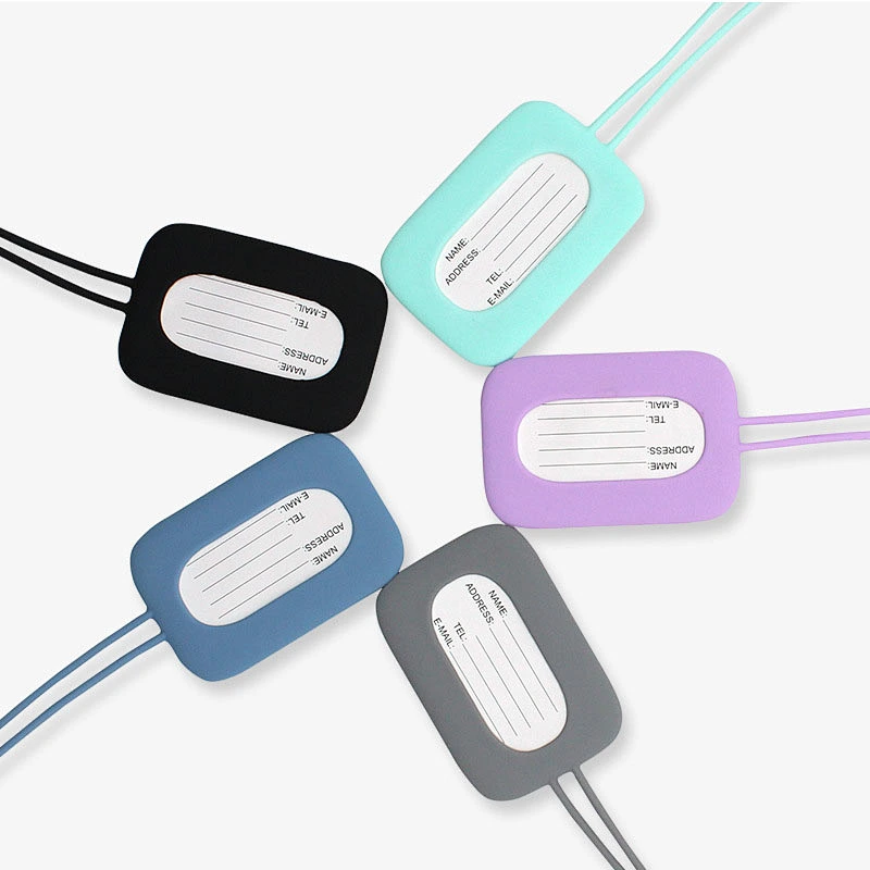 2020 Custom Blank Rubber Luggage Tag Holder with name ID Card