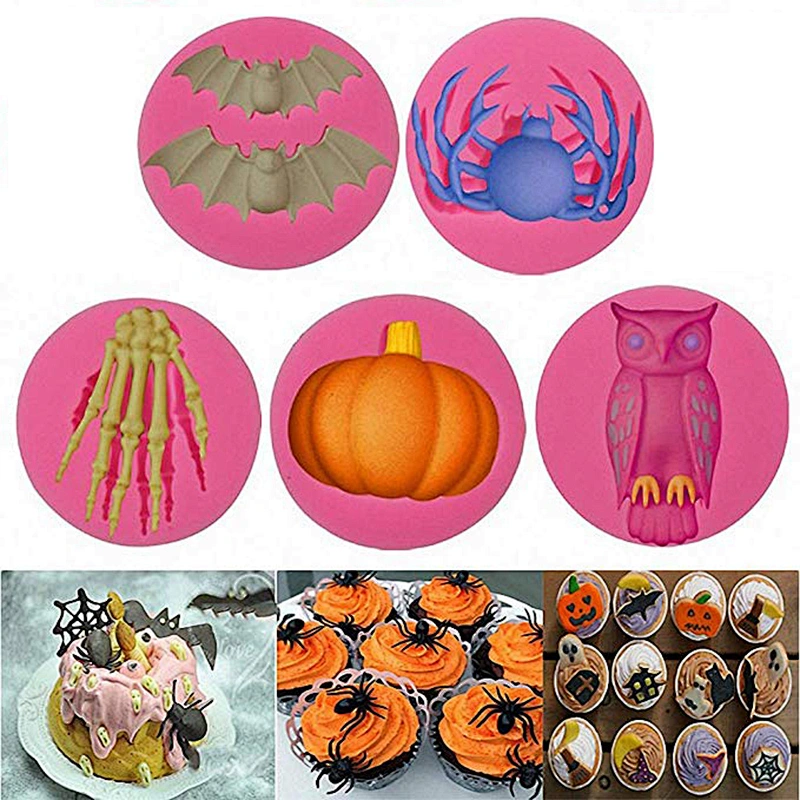 Halloween Silicone Candy Candy Mold Pumpkin Spider Bat Ghost Decorating Tools