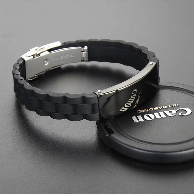 sports silicone metal wristband/International medi alert jewary with metal