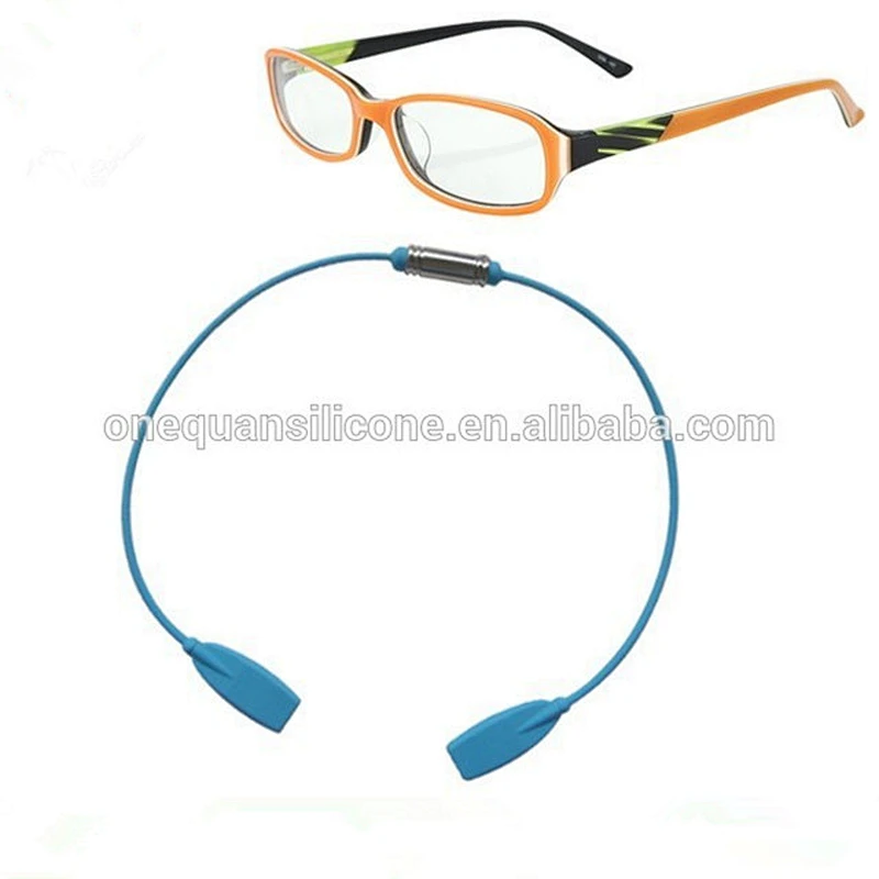 2015 factory wholesale fashion silicone magnet sports glasses strap magnetic adjustable silicone eyeglass strap