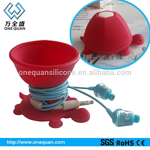 factory wholesale creative design silicone automatic cable winder cute tortoise cable winder