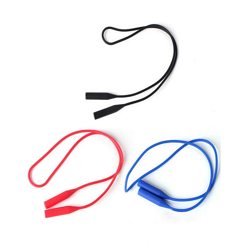 Silicone rubber glasses cord black sport eyeglasses cord  strap ropes