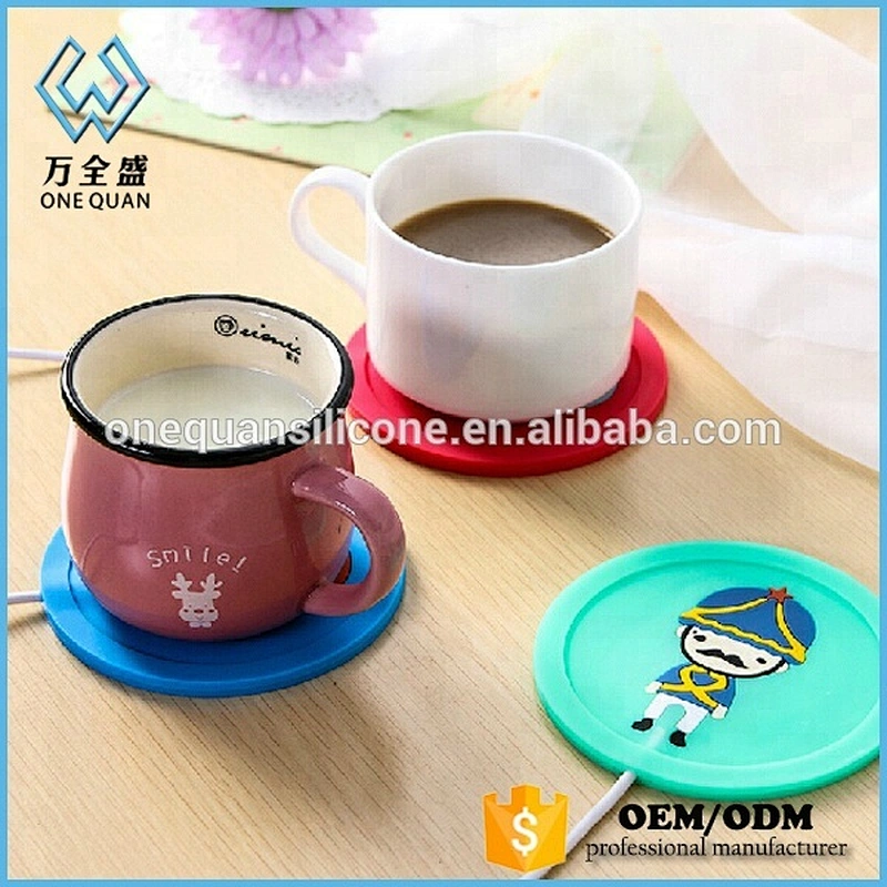 USB Silicone Heated Coasters Cup Heating Pad Cartoon Coffee Mat