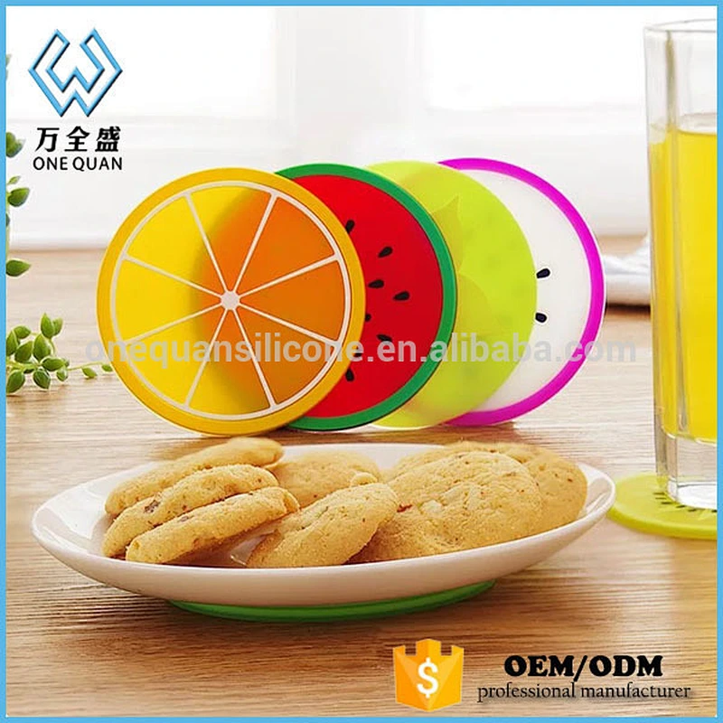 Pure Color Creative silicone cup mat Round Silicone Coasters