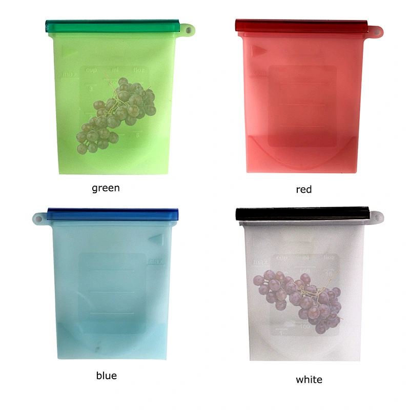 China Big Factory Good Price silicone storage bag fda reusable food stand up in low
