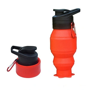 530ML Portable Folding Food Grade Silicone Water Bottle Non- Toxic