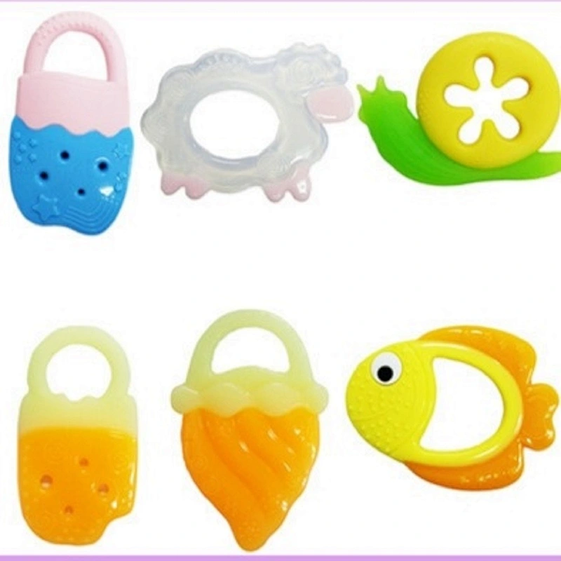 OEM rainbow silicone beads baby toy teether
