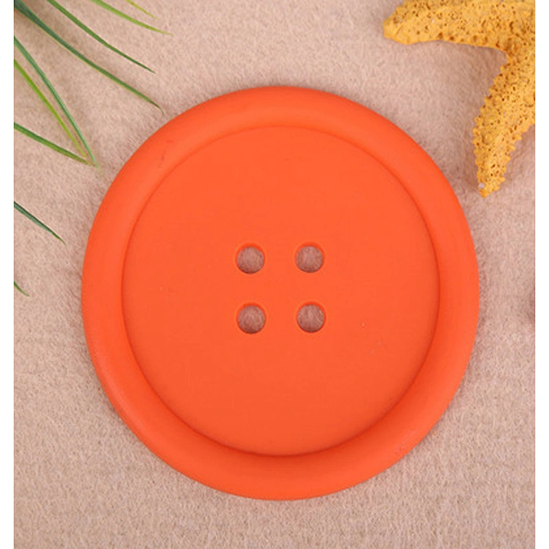 2020 Durable Silicone Cup Holder Button Shape Coaster Glass Coffee Cup Mat