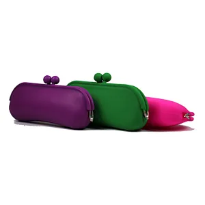 Washable Durable Silicone Glasses Bag Silicone Pencil Box For Travel