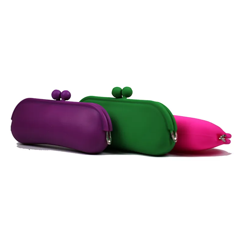 Washable Durable Silicone Glasses Bag Silicone Pencil Box For Travel