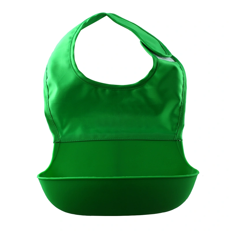 Eco-friendly Waterproof Silicone Baby Bib BPA Free Soft  With Food Catcher High Quality Manufacture