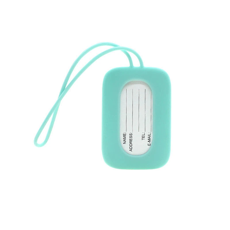 Custom Rubber Luggage  Name Tag Holder with name ID Card