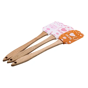 Ecofriendly Kitchen Baking Products DIY Funny Cake Scraper with Solid Wooden Kitchen Utensils