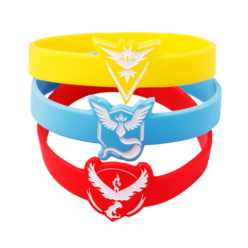 Factory wholesale cheap price Pokemon go wristband silicone bangles bracelet for outdoor and promotional gift