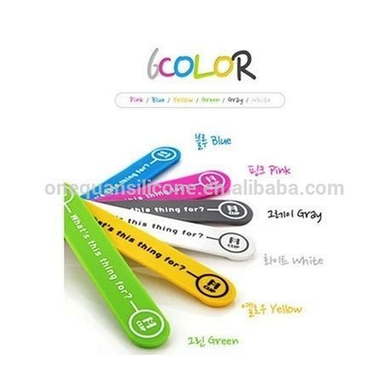 2015 new silicone clip holder for memo with custom logo silicone snack clip magnet