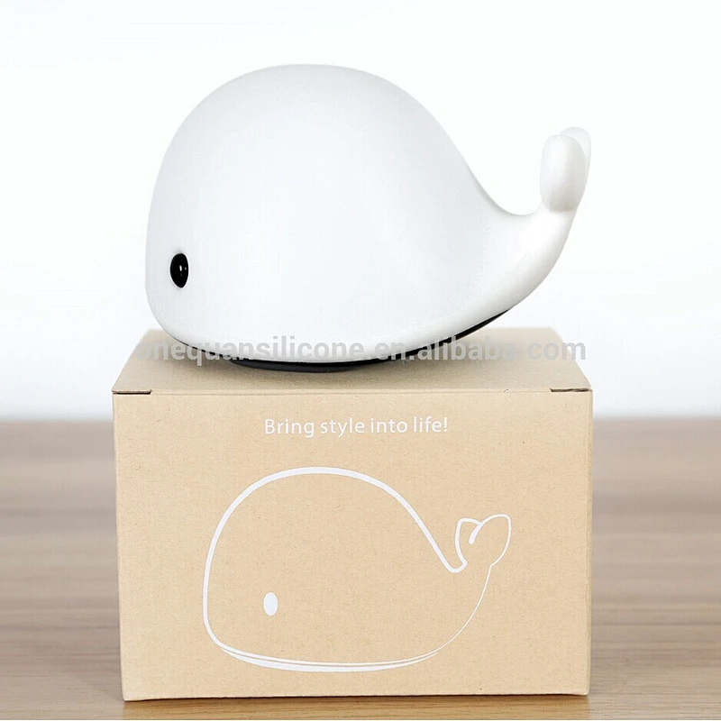 LED Colorful Silicone Little whale Night Light Kids Baby Bedside Lamp Atmosphere Led Gift Lights For Children Frien
