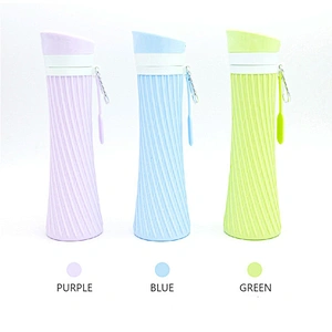 Sports silicone water bottle waistline shape