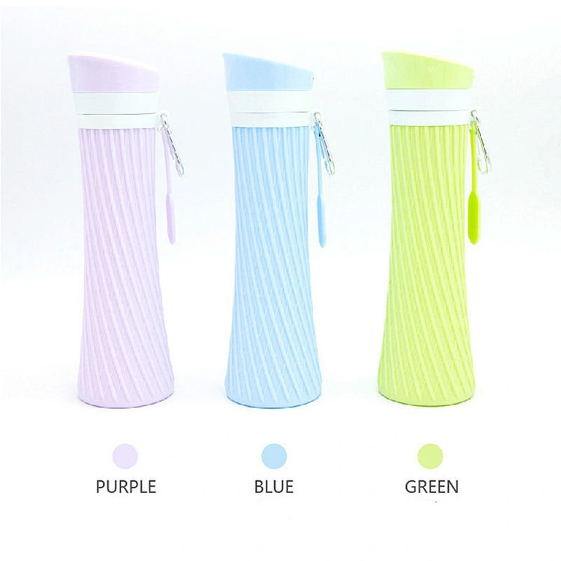 Sports silicone water bottle waistline shape