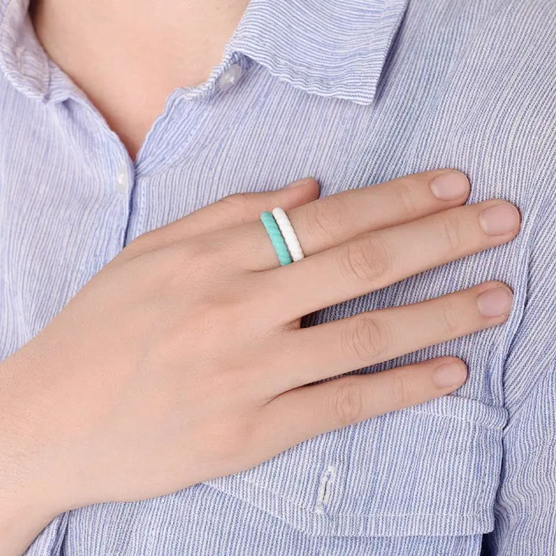 Men's Silicone Rubber Wedding Ring for Women's wedding non-toxic, skin safe