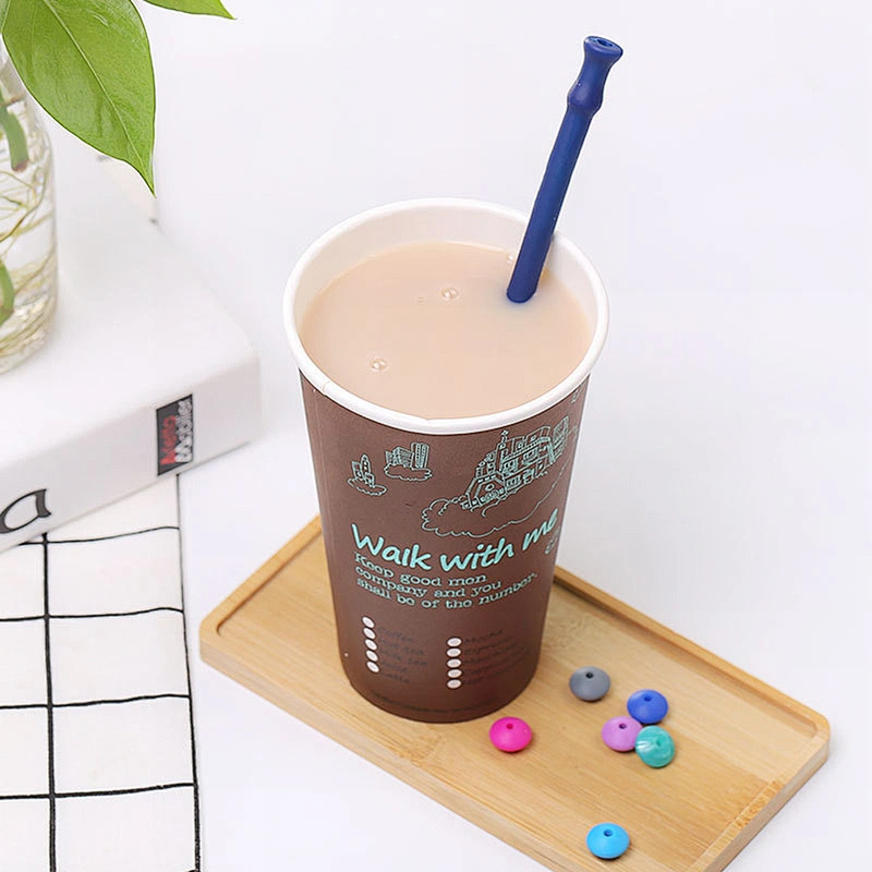 Silicone Folding Drinking Straws Reusable For Travel Home and Office