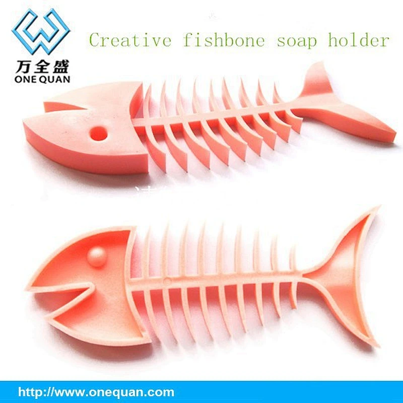 Ieasycan Fish Bone Soap Dish Box Moistureproof Soapbox Toilet Soap Silicone Creative Soap Holder Bathroom Toiletries