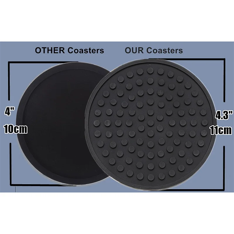 Silicone Anti Skidding Anti Scalding Reusable Attractive Style Cork Desk Coaster for Drink Silicone Round Shape Insulating Mat