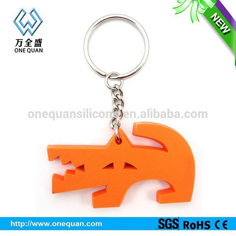Custom silicone mini blank metal promotion key chain toy holder ring