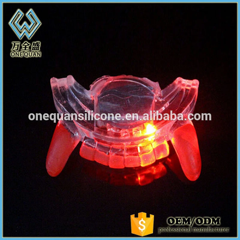 Halloween Prop Transparent Led Flash Tooth Braces
