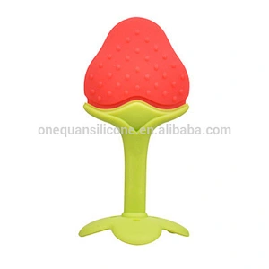 Best Baby Teether Massage Silicone Baby Teether Baby Teething Toys, Soft Silicone Natural BPA Free Fruit Teethers Set with Pacif