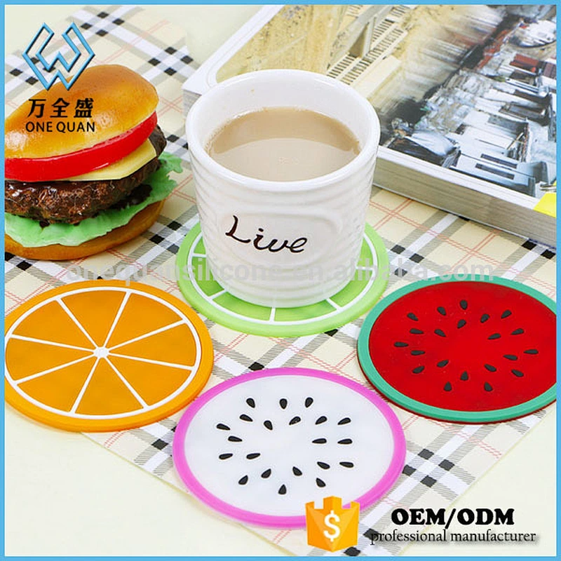 Pure Color Creative silicone cup mat Round Silicone Coasters