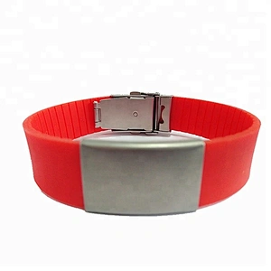 Custom Personalized Premier Silicone ID Wristbands with Metal Clip