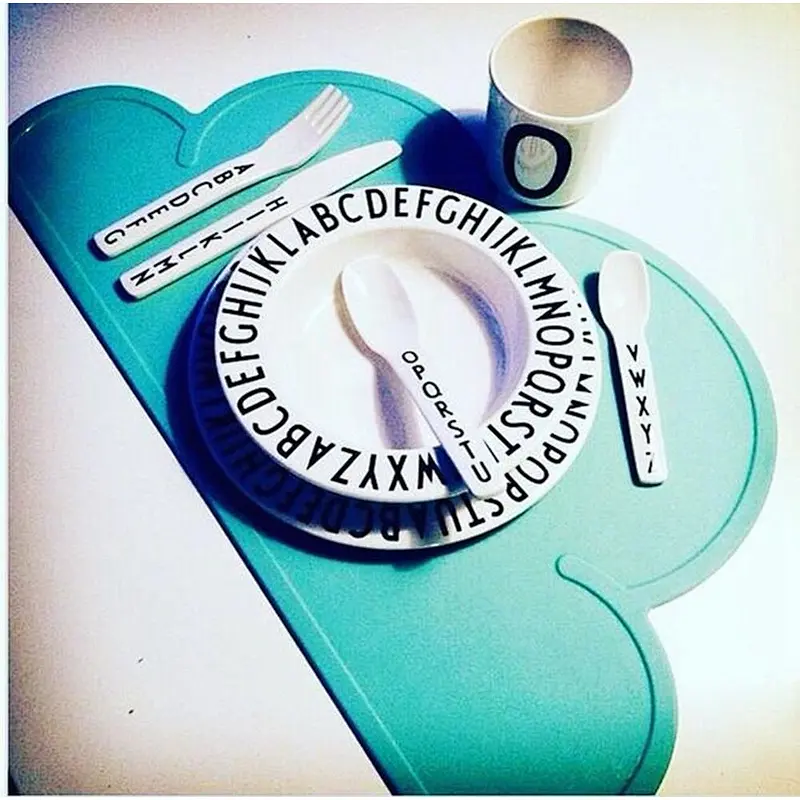 Eco-friendly Silicone Non Slip Placemat for Kids Baby Toddlers BPA Free Placemats Set