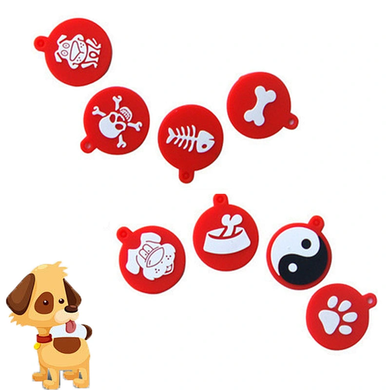 Cheap OEM Private Silicone Zoo Dog Tags  Cat Tag Round Pet Tag
