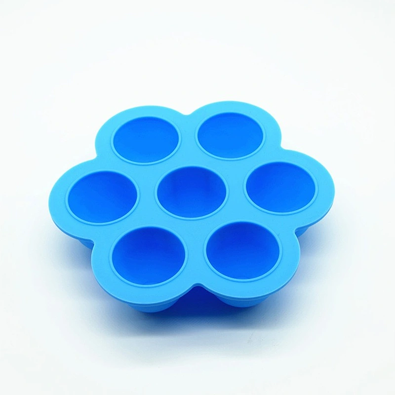 Fancy Silicone 7 Holes Ice Cube Molds & Trays Custom Logo Printing Heat Resistant FDA Silicone Baby Eating Box