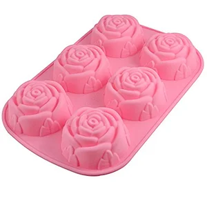 Silicone Muffin Pan Cupcake Set - Mini 6 Cups Muffin Tin, Nonstick BPA Free Food Grade Silicone Molds