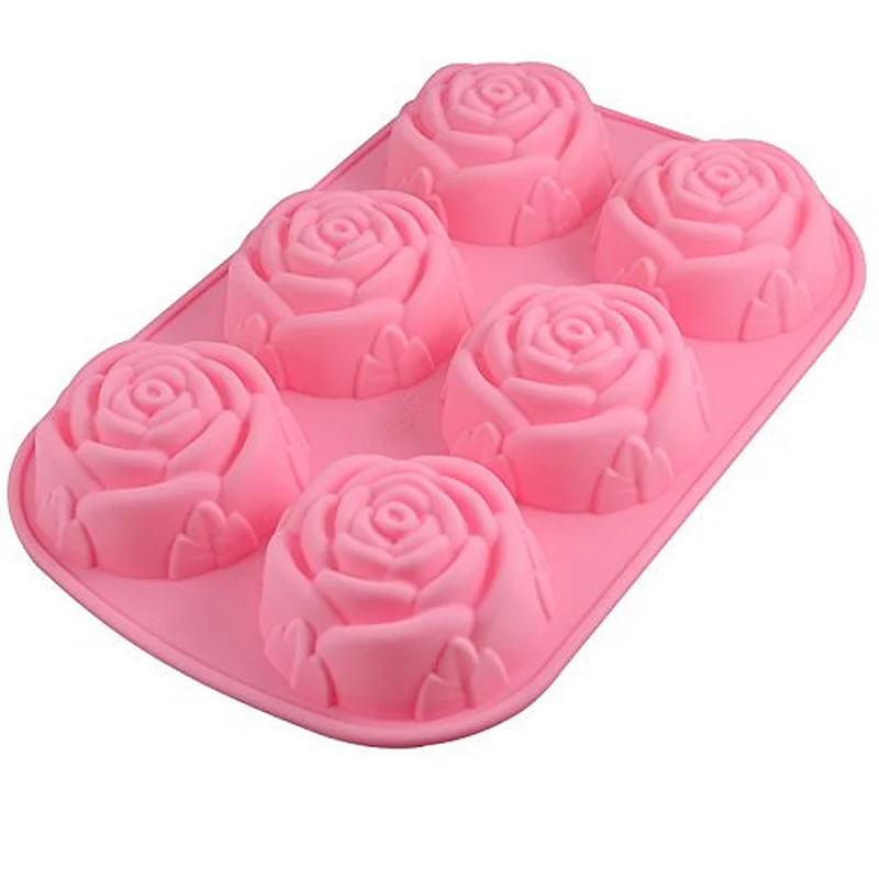 Silicone Muffin Pan Cupcake Set - Mini 6 Cups Muffin Tin, Nonstick BPA Free Food Grade Silicone Molds