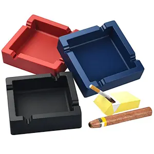 15X15 cm Groove Size 2 cm Eco Friendly Unbreak Heat Resistant Custom Logo Silicone Ashtray Cigar Ashtray Silicone