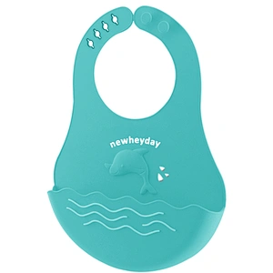 New Design Food Grade Silicone BPA Free Easily Wipes Clean Bib for Baby
