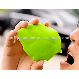 creative portable folding silicone Leaf shape wash cup outdoor travel camping folding cup