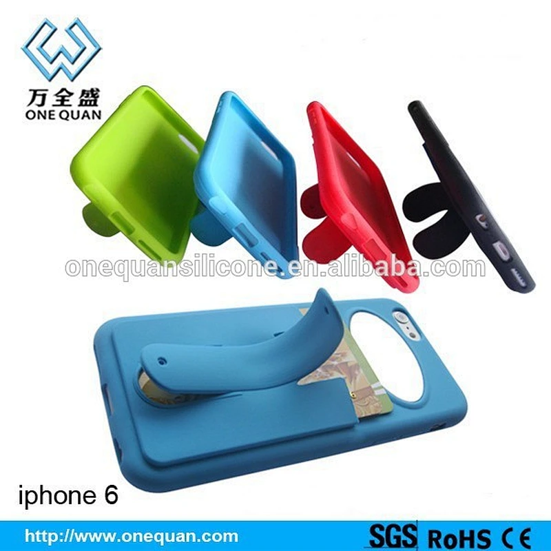New Design Multifunction Silicone Mobile Phone Case with Slap Stand for iPhone 6