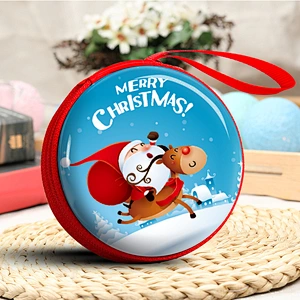 Hot Selling Christmas Round Zipper Coin Purse for Kids