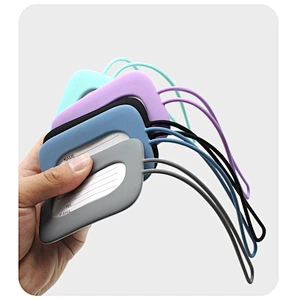 2020 Custom Blank Rubber Luggage Tag Holder with name ID Card