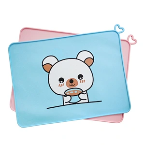 2020 BPA FREE OEM Disposable Silicone Bear Placemat for Baby