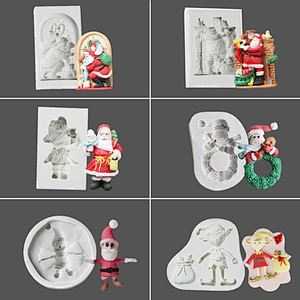 Christmas Fondant Silicone Cake Mold for Candy Decoration
