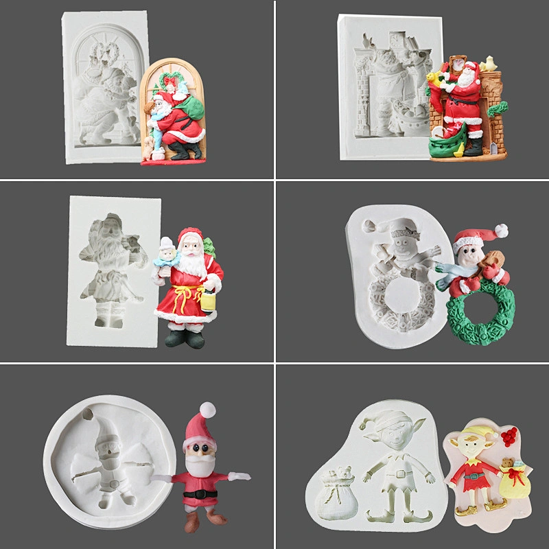 Christmas Fondant Silicone Cake Mold for Candy Decoration