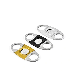 Factory Hot Sale Stainless Steel High Quality Metal Cigar Cutter Hand Cutter Thin nogap Cutter Hardness