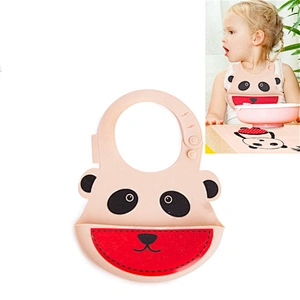 Cartoon silicone baby eating bibs and baby anti-dirty waterproof bib placemat