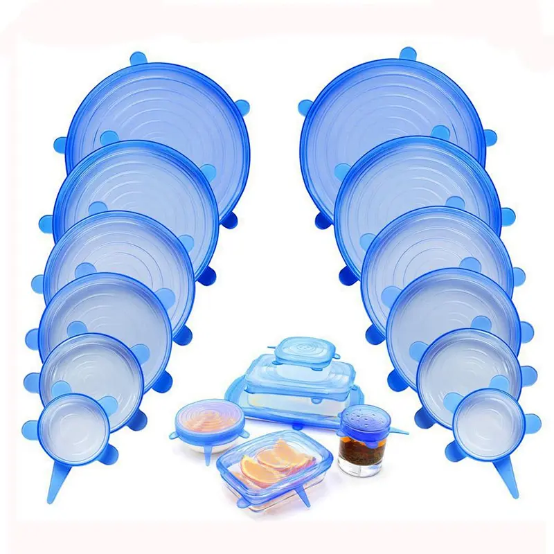 Hot selling 6pcs Silicone Food Wraps Seal Cover for Outdoors Elastic Food Covers