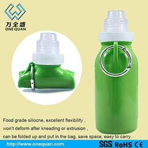 BPA Free Foldable Silicone Collapsible and Portable Water Bottle for Travel and Sports